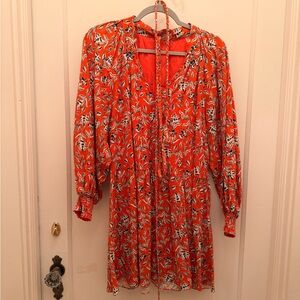 Alice + Olivia Orange Floral Dress